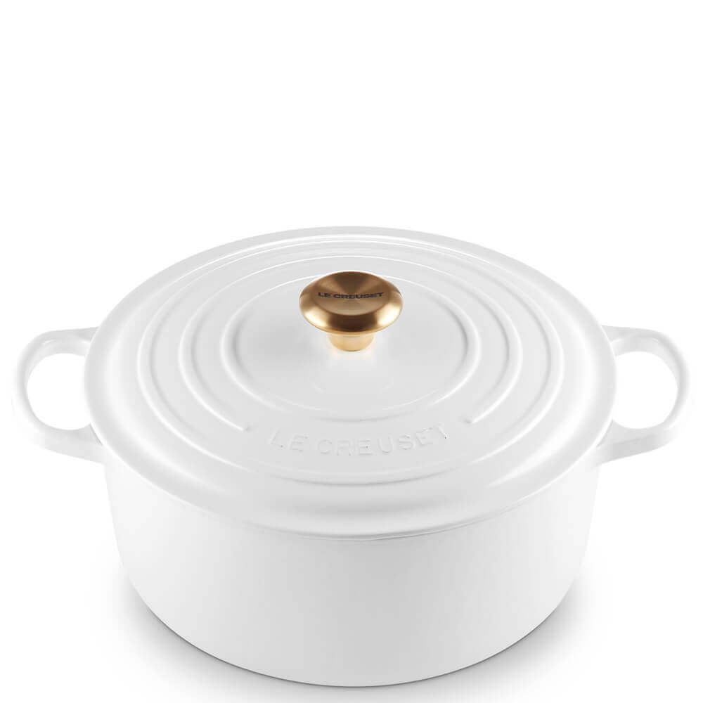 Le Creuset Signature White Cast Iron Round Casserole 28cm